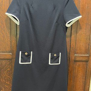 Classic Tommy Hilfiger navy with white trim dress.  Size 8.